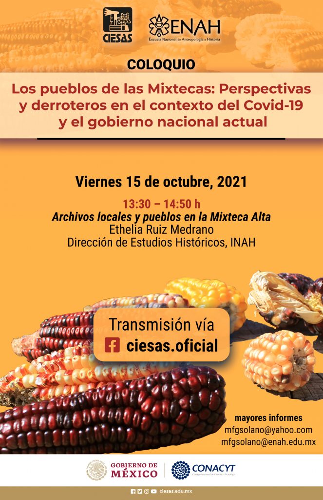 Cartel Coloquio Los pueblos mixtecas 15 de octubre