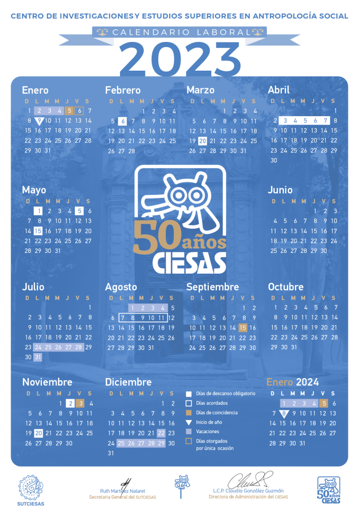 Calendario Laboral CIESAS 2023