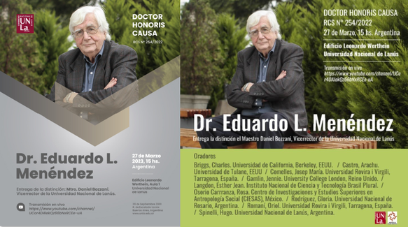 Doctor Honoris Causa para Eduardo L. Menéndez